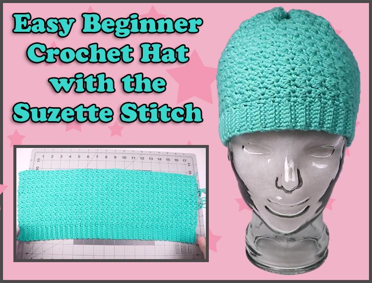 Easy Beginner Crochet Beanie with Ridged Brim - Suzette Stitch - Tiffany  Bliss
