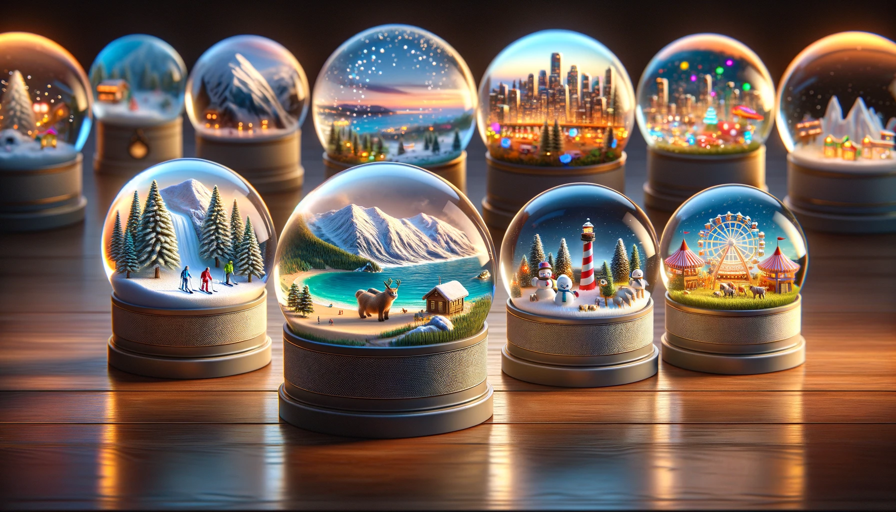 A Collection of Christmas Snow Globes