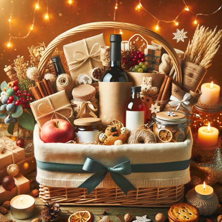 A DIY Gift Basket With Food and Wine