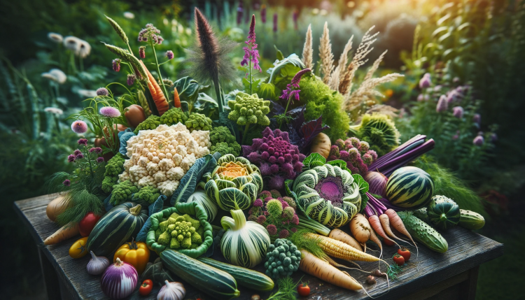 A close up image of heirloom plants in a garden