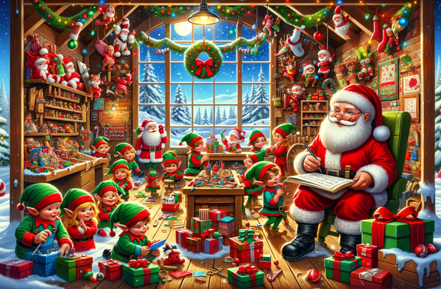 A cute Santa’s Workshop with Elves