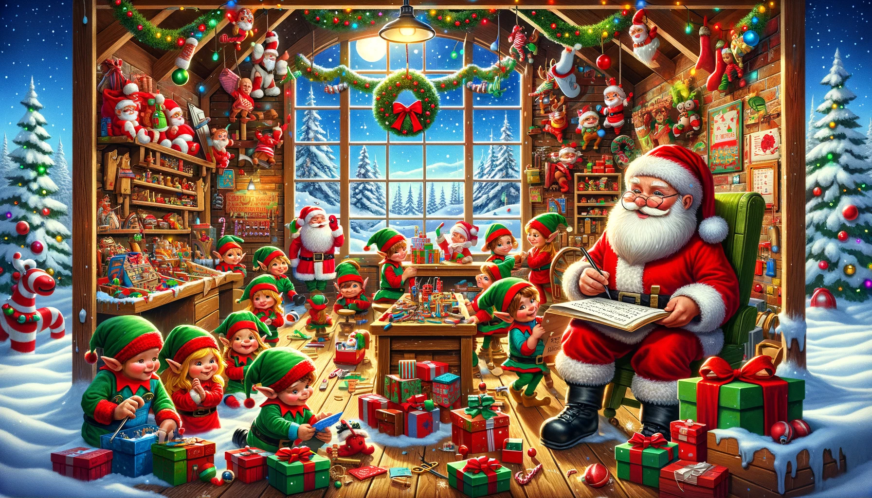 A cute Santa’s Workshop with Elves