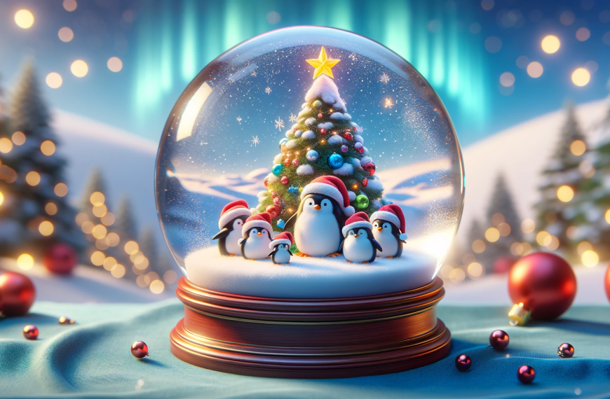 Adorable Cute Penguin Christmas Snow Globe