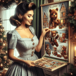 Woman with a Christmas Candy Advent Calendar – Free Image Download