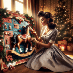 Woman with a Bear Christmas Advent Calendar – Free Image Download