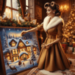 Woman with a Castle Christmas Advent Calendar – Free Image Download