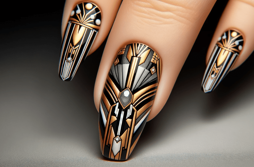 Art Deco Acrylic Nail Art