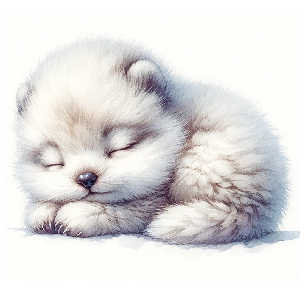 Baby Animal Sleeping Peacefully Watercolor