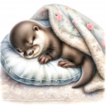 Rainbow Porcupine Sleeping on a Pillow Painting – FREE Image Download