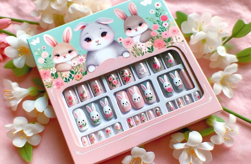 Bunny Rabbit Cute Acrylic Nail Art Packaged