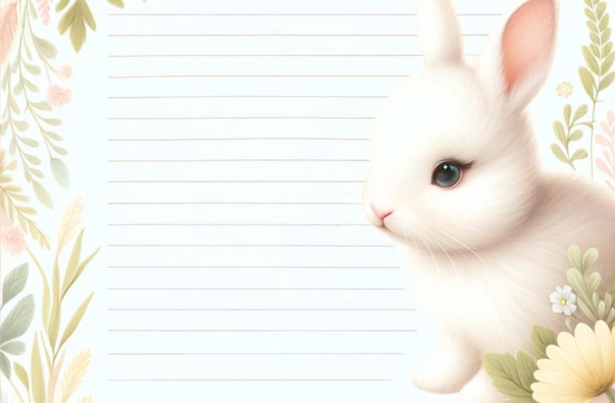 Bunny Rabbit Floral Pastel Stationery