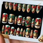 Christmas Elf Acrylic Nails Candy Cane Packaged Nail Art – FREE Image Download