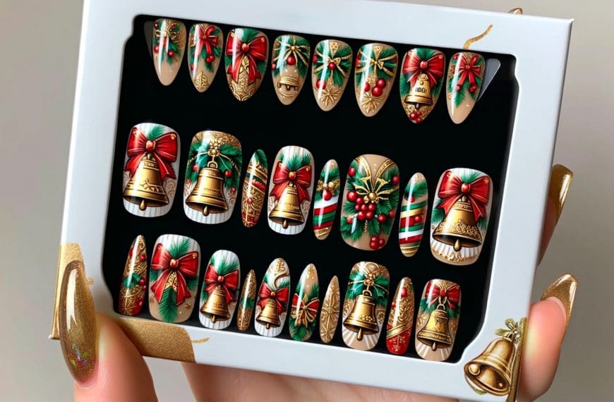 Christmas Acrylic Jingle Bells Nail Art