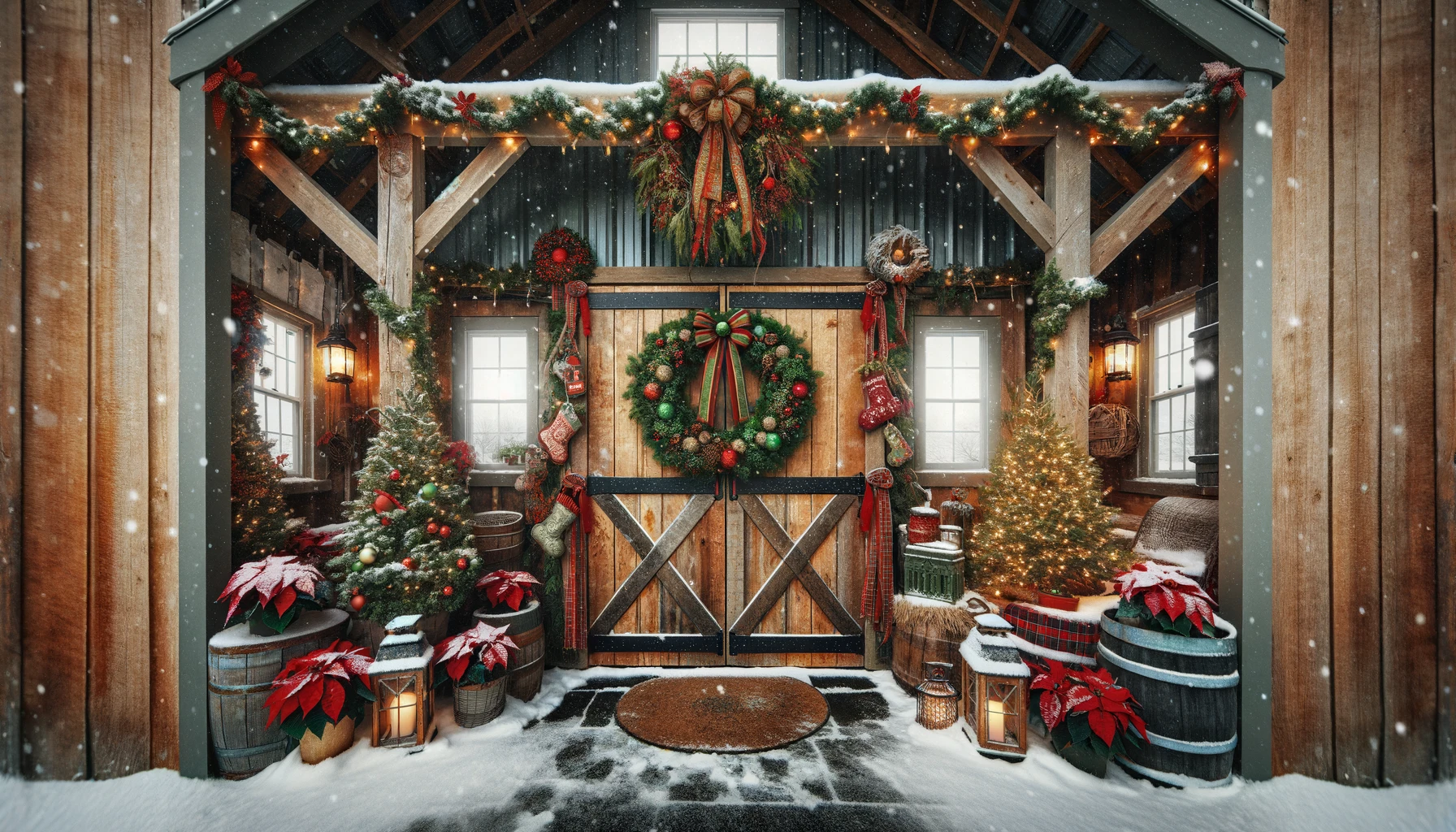 Christmas Barn Decorations Wreath