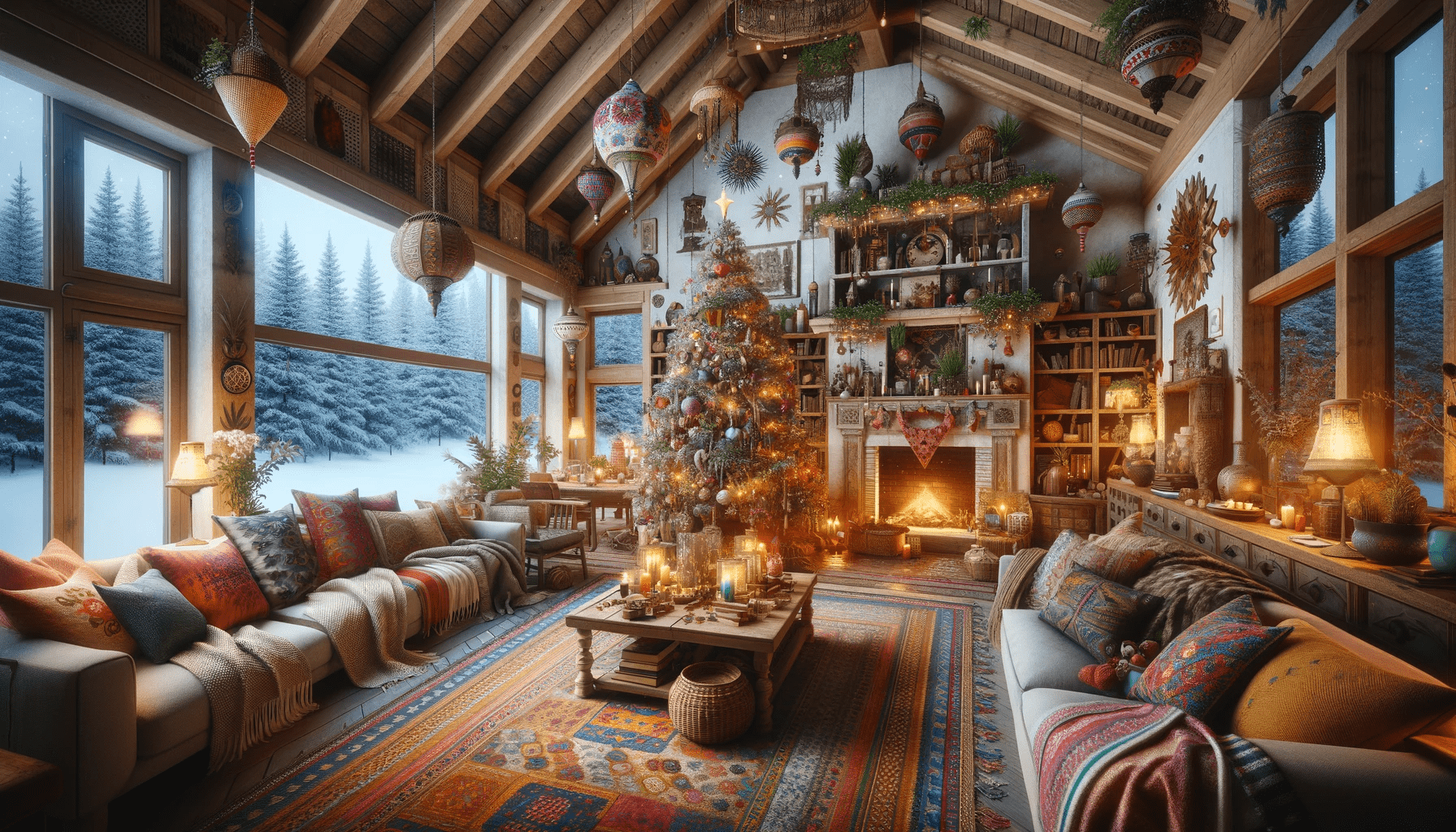 Christmas Cabin Living Room