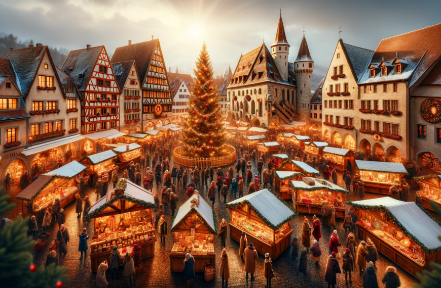 Christmas Fair in a Village