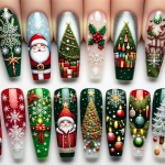 Christmas Snow Santa Ornate Nail Art – FREE Image Download