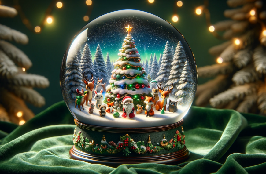 Christmas Forest Scene Snow Globe