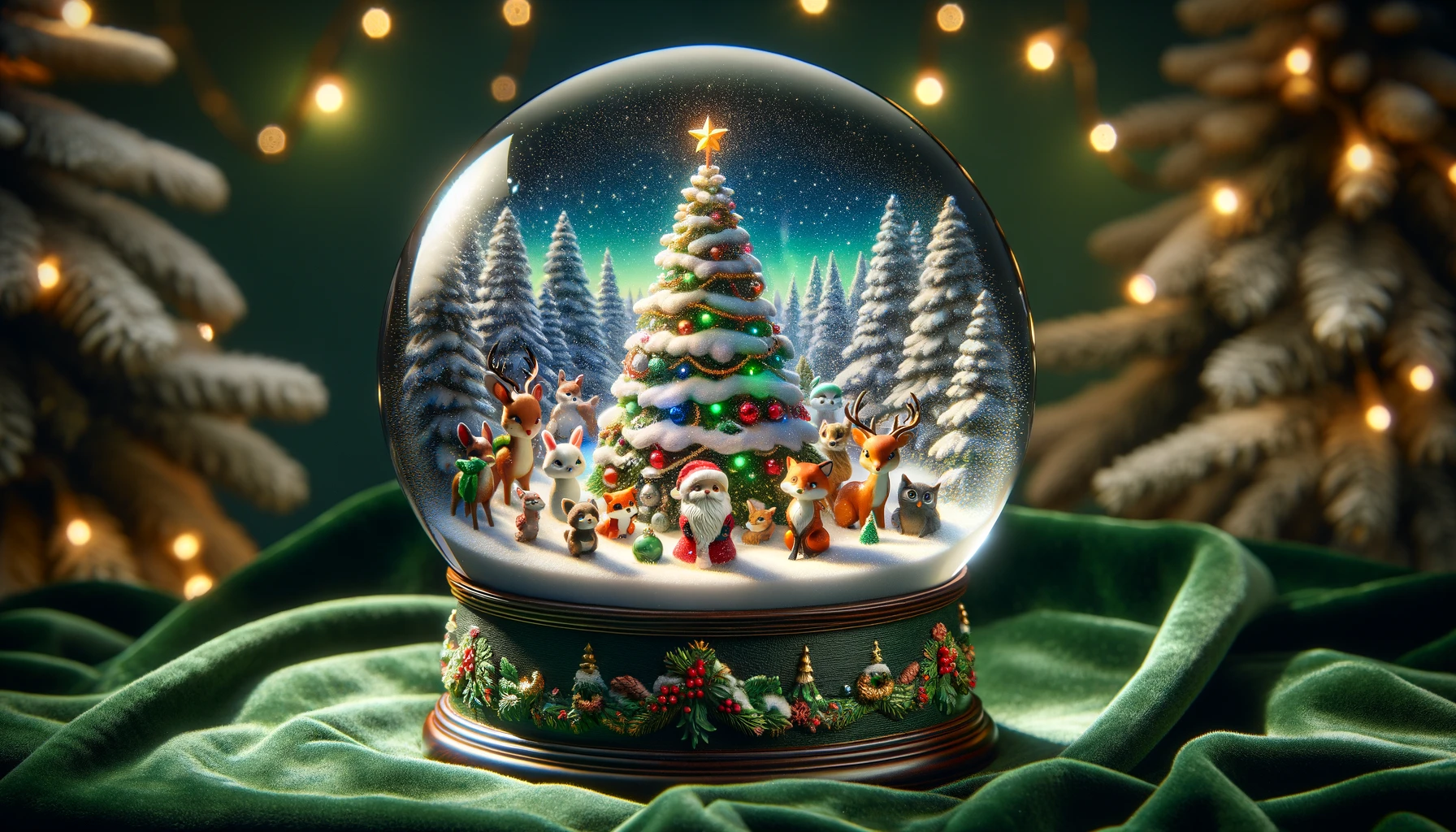 Christmas Forest Scene Snow Globe