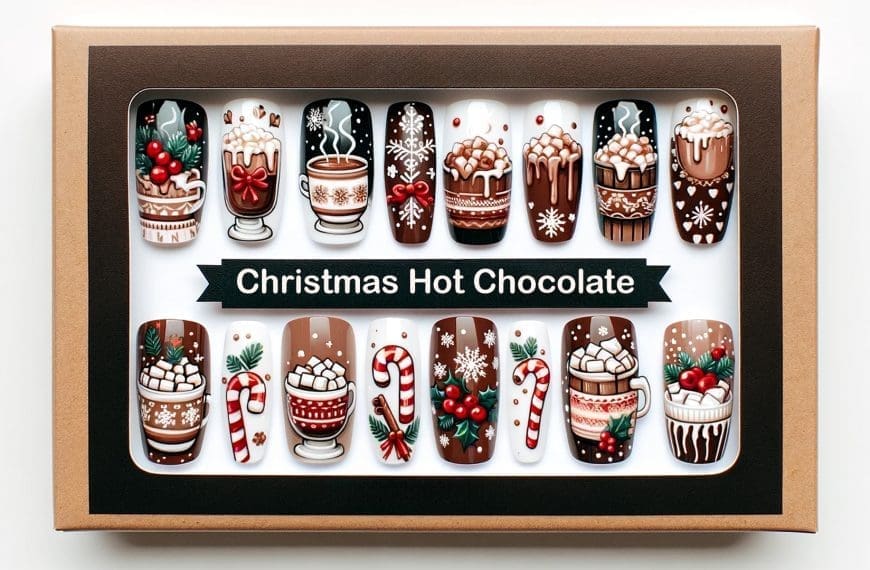 Christmas Hot Chocolate Nail Art Packaged