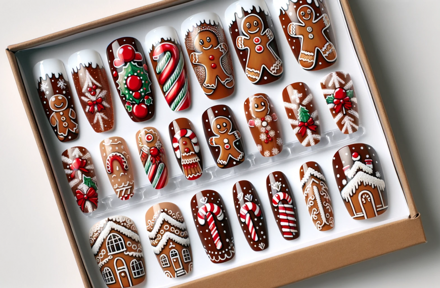 Christmas Nail Art Packaged Gingerbread Man