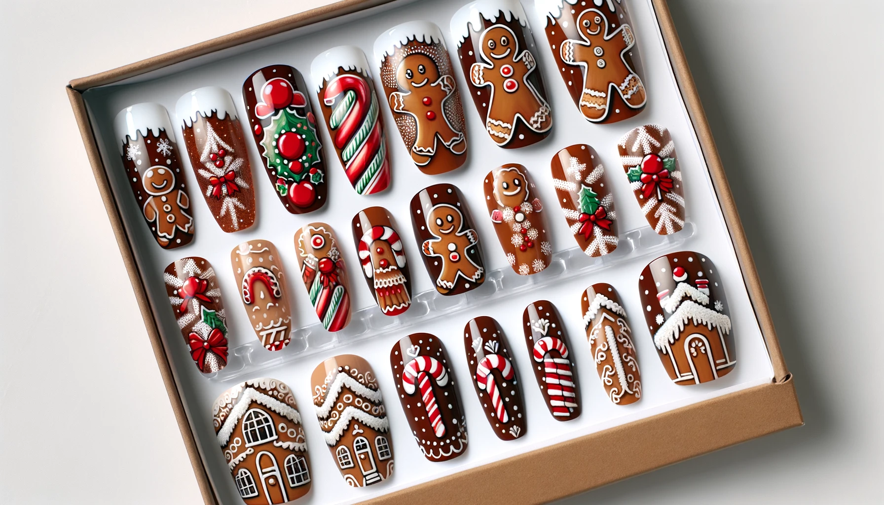 Christmas Nail Art Packaged Gingerbread Man