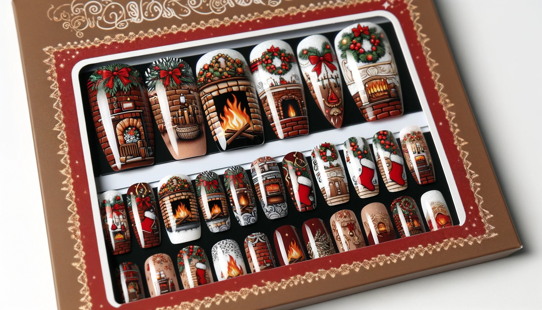 Christmas Set Acrylic Nails Packaged