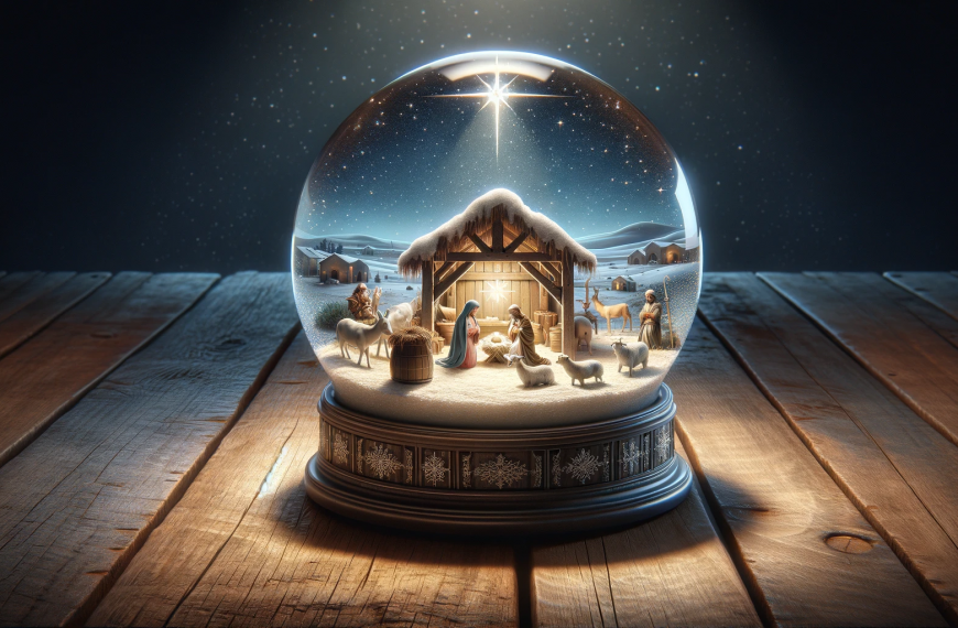 Christmas Snow Globe with Nativity Scene