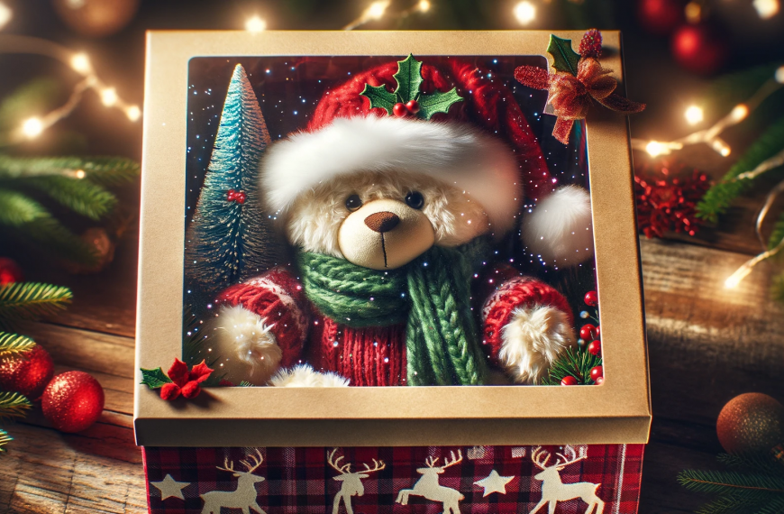 Christmas Teddy Bear in Package