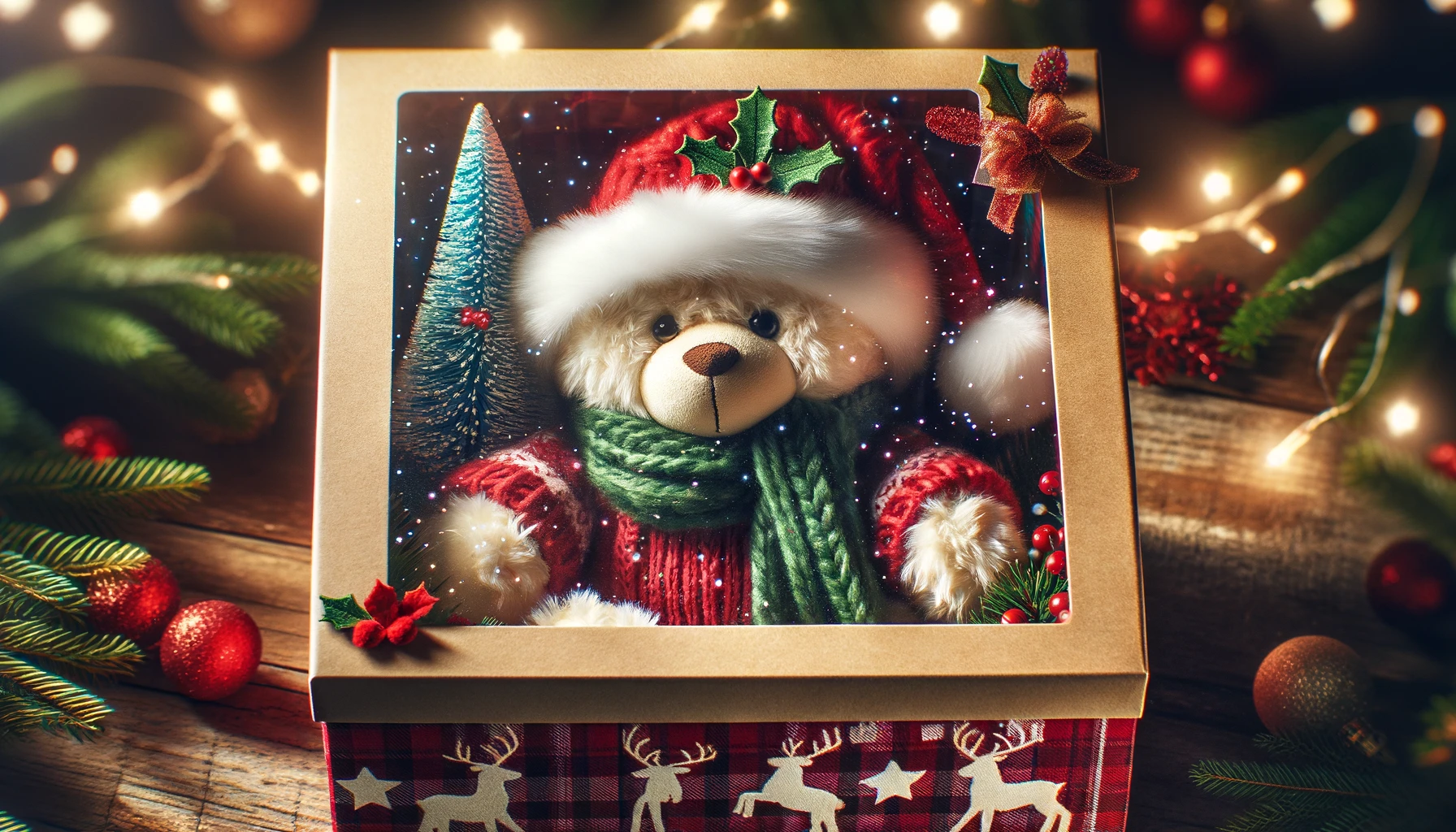 Christmas Teddy Bear in Package