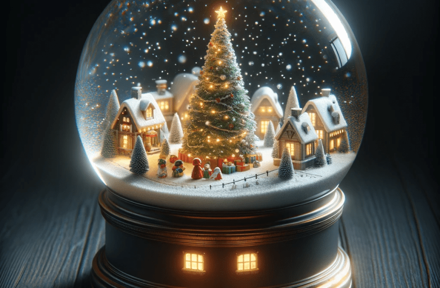 Christmas Tree Village Snow Globe