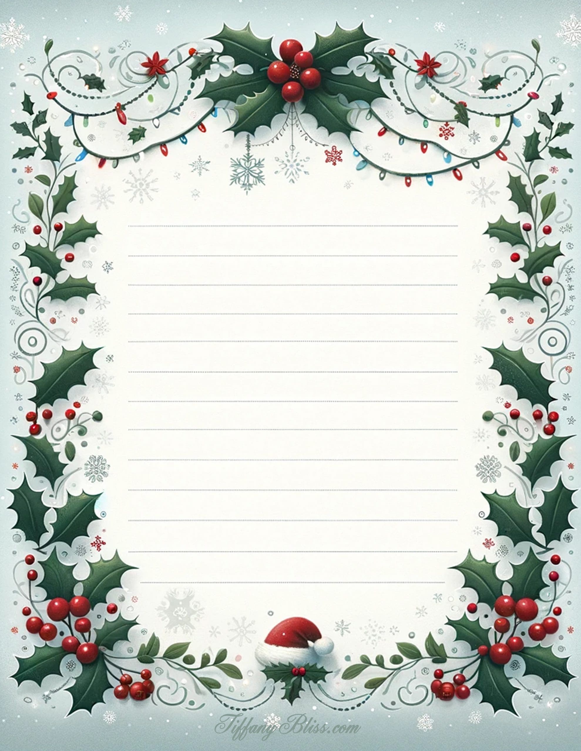 Christmas holly notepad stationary 1 scaled