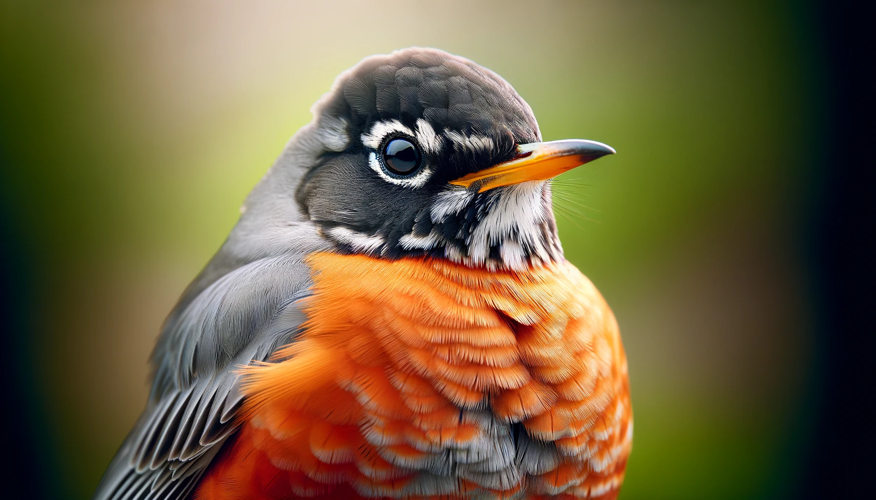 Closeup image of an American Robin