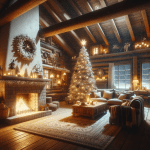 Christmas Cabin Living Room – Ai Generated Image – Royalty FREE Download