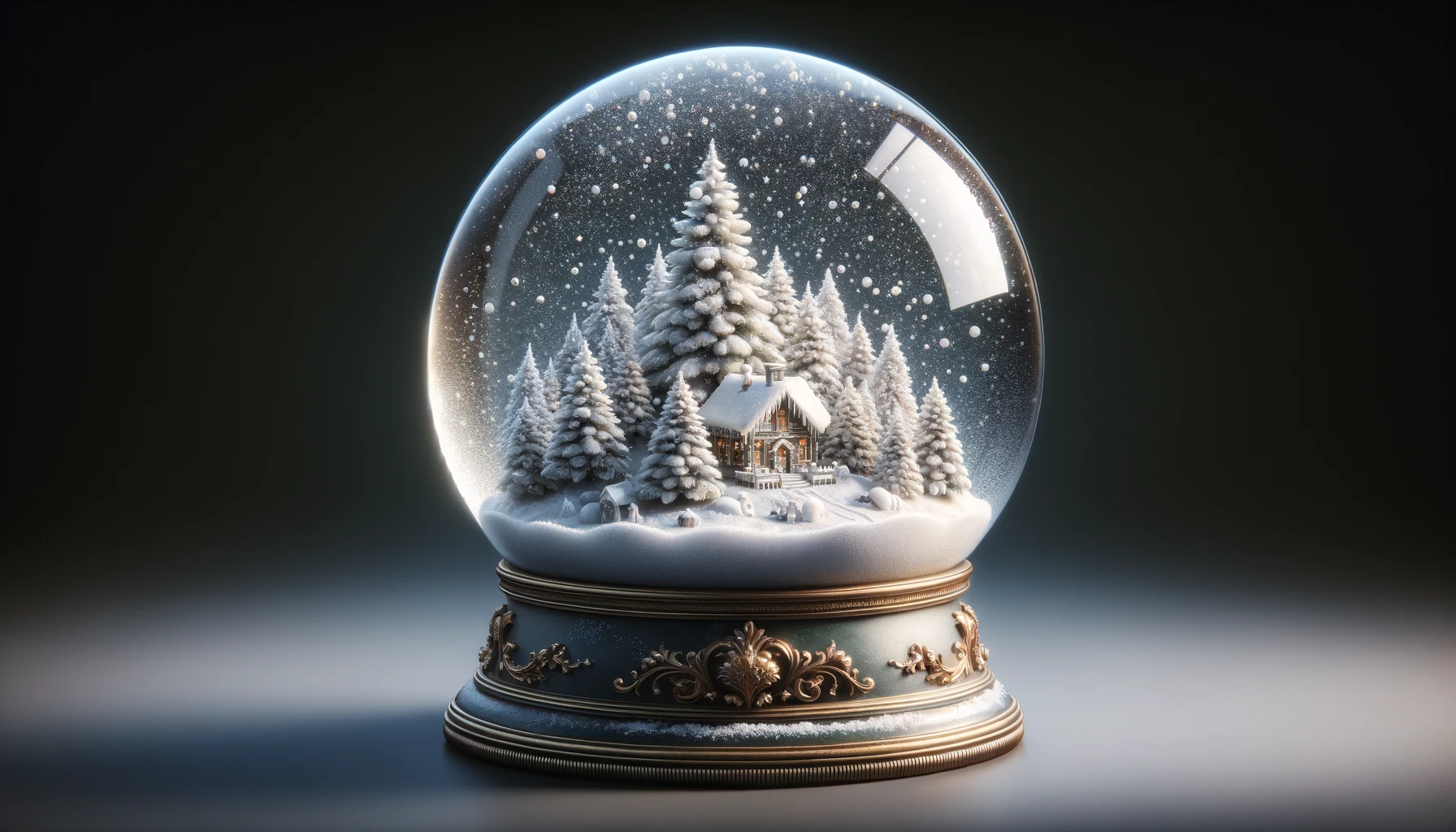 Cottage and Forest Snow Globe