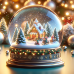 Teddy Bears and Christmas Tree Snow Globe – FREE Image Download