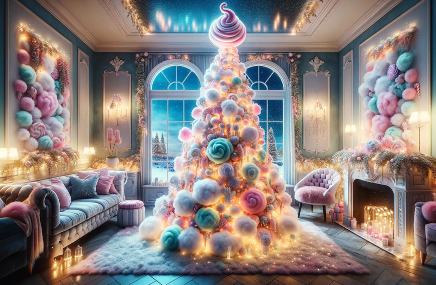 Cotton Candy Christmas Tree