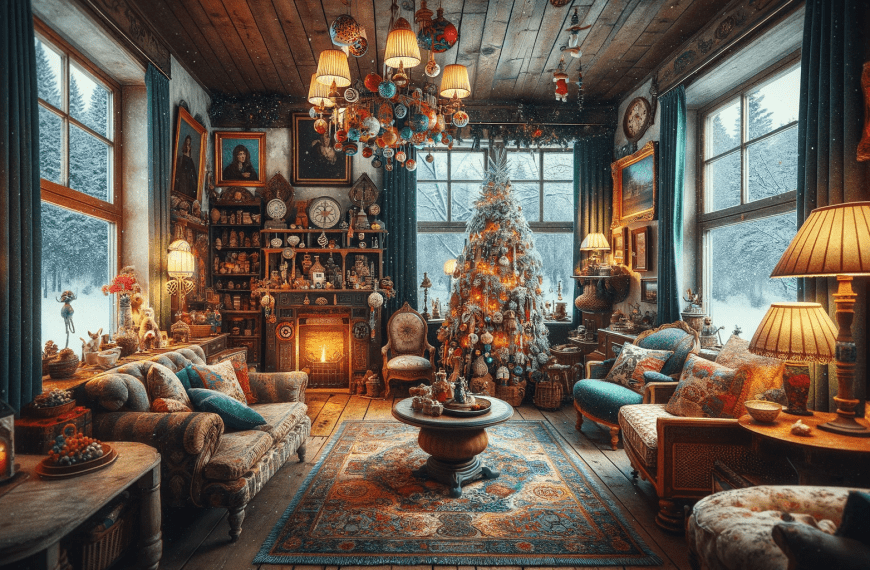 Cozy Cottage Christmas Living Room