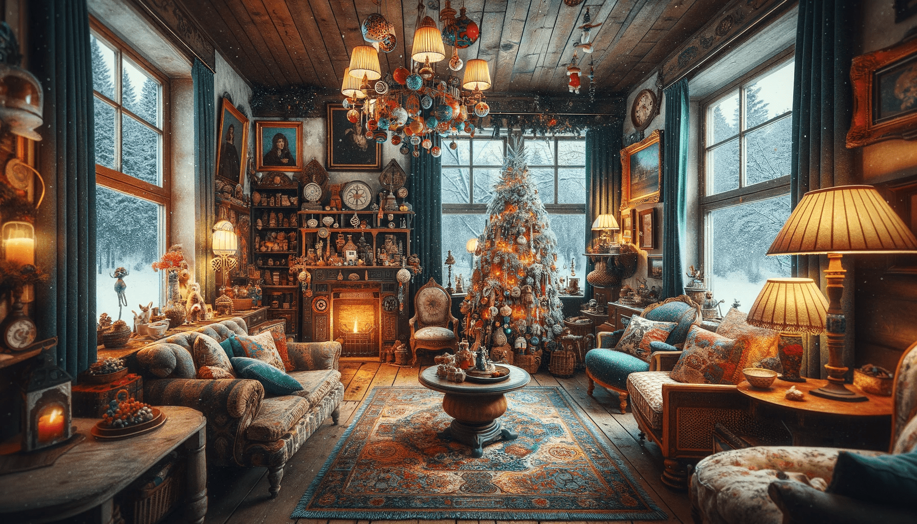 Cozy Cottage Christmas Living Room