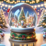 Penguins and Gingerbread House Snow Globe – FREE Image Download