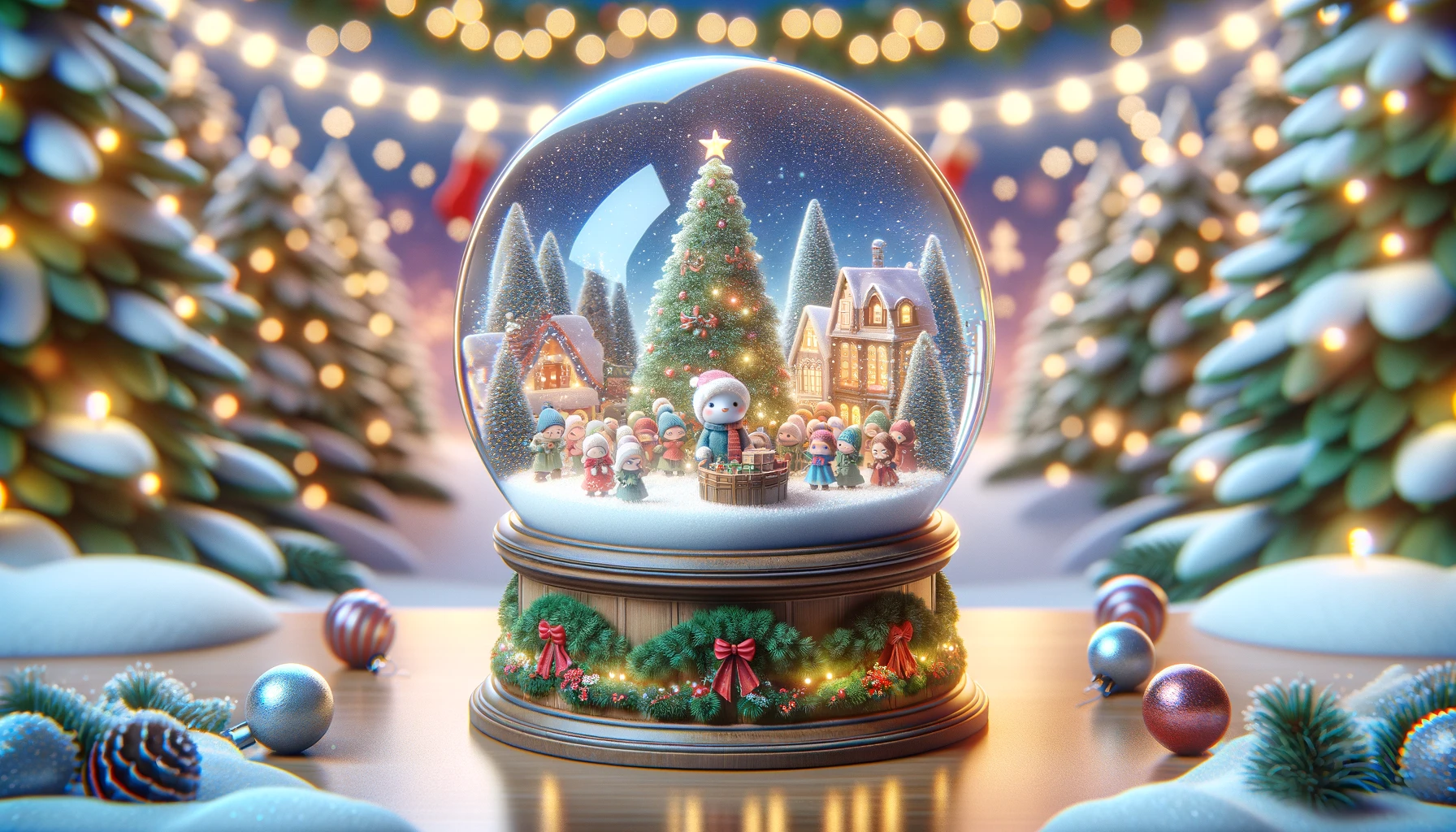 Cute Christmas Tree Snow Globe