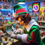 Christmas Elf working in Santa’s Workshop circa 2030 – FREE Image Download