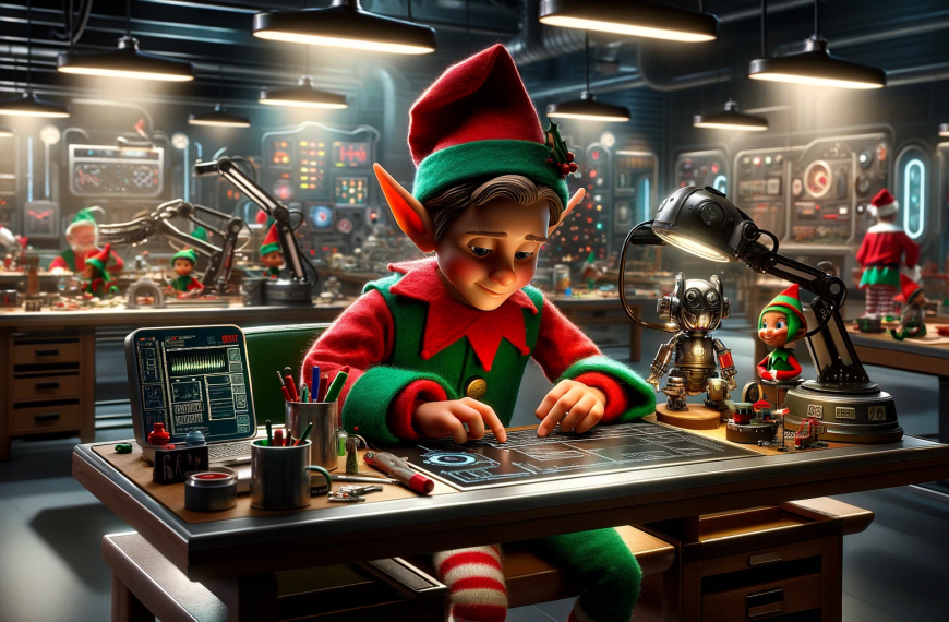 Elf working in Santas workshop 2000