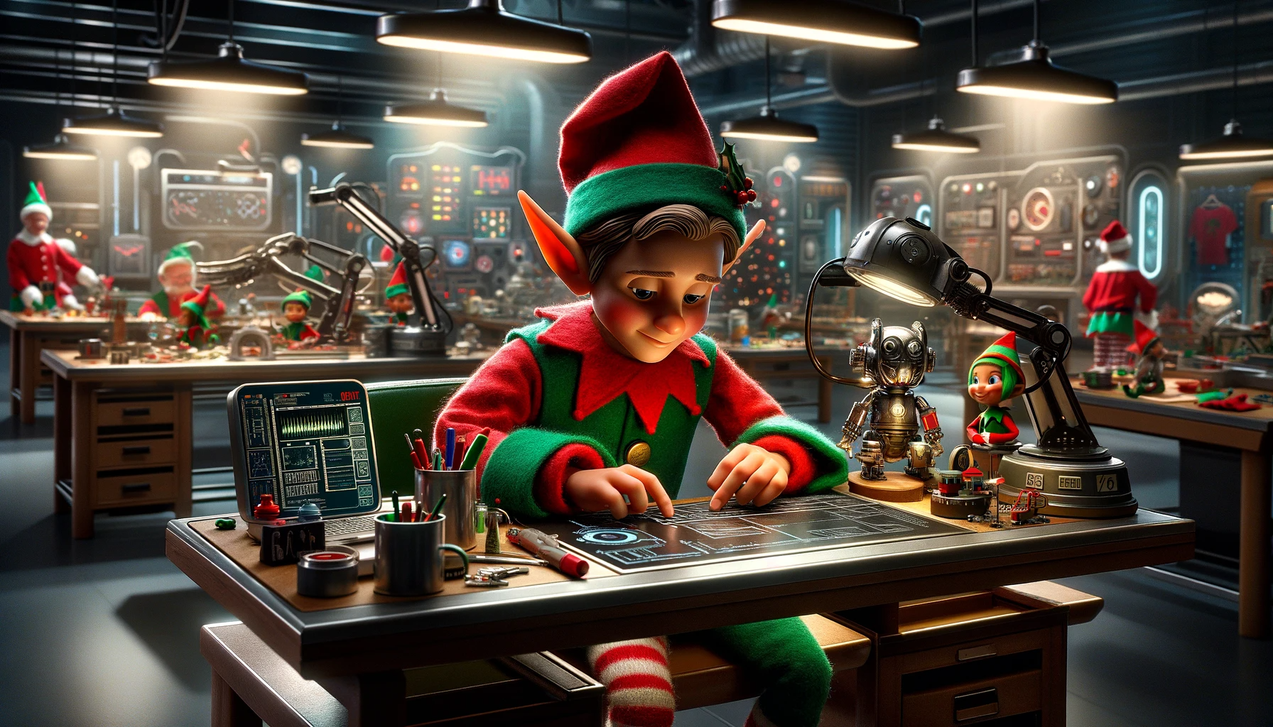 Elf working in Santas workshop 2000