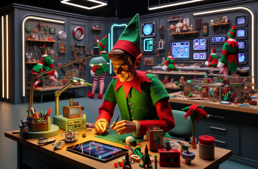 Elf working in Santas workshop 2010