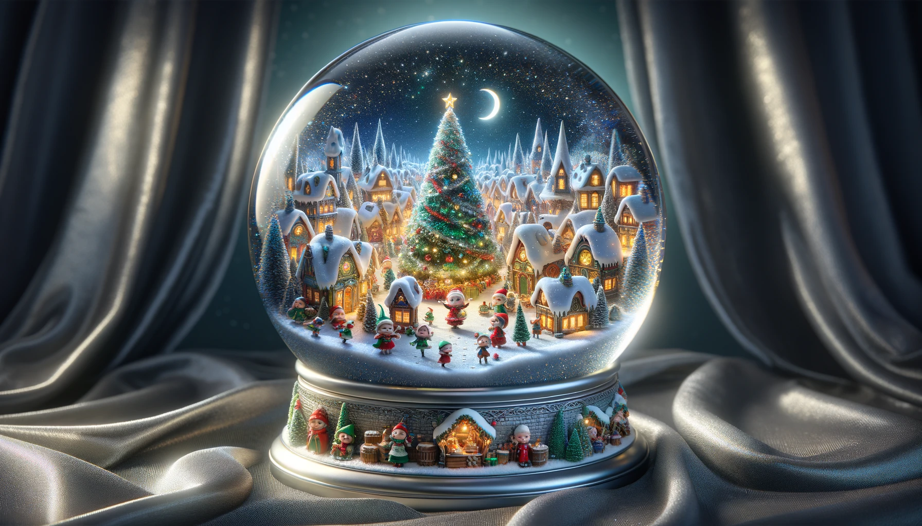 Enchanting Christmas Village Snow Globe