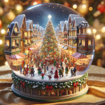 Christmas Northern Lights Snow Globe- FREE Image Download