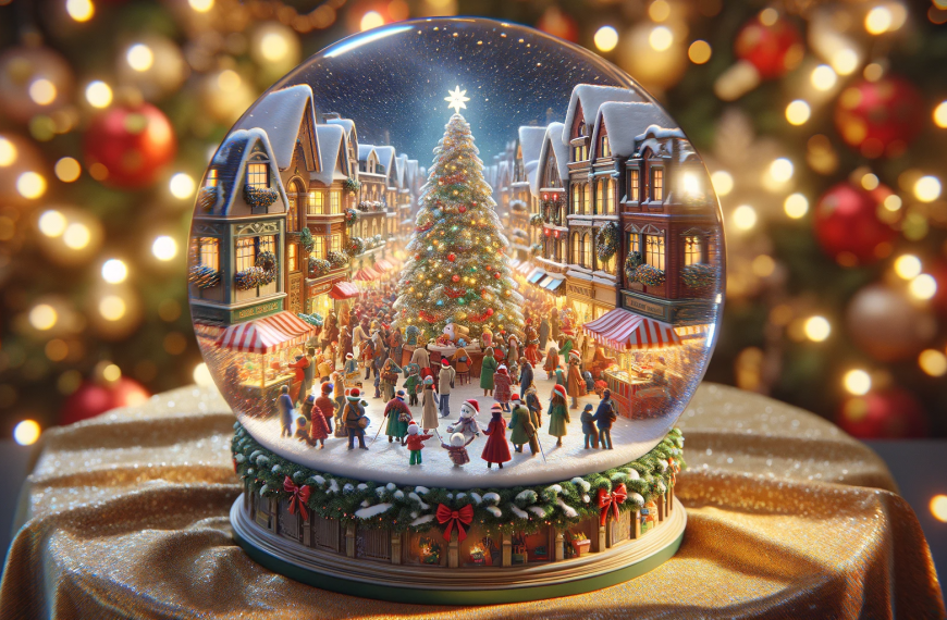 Festive Christmas Village Snow Globe