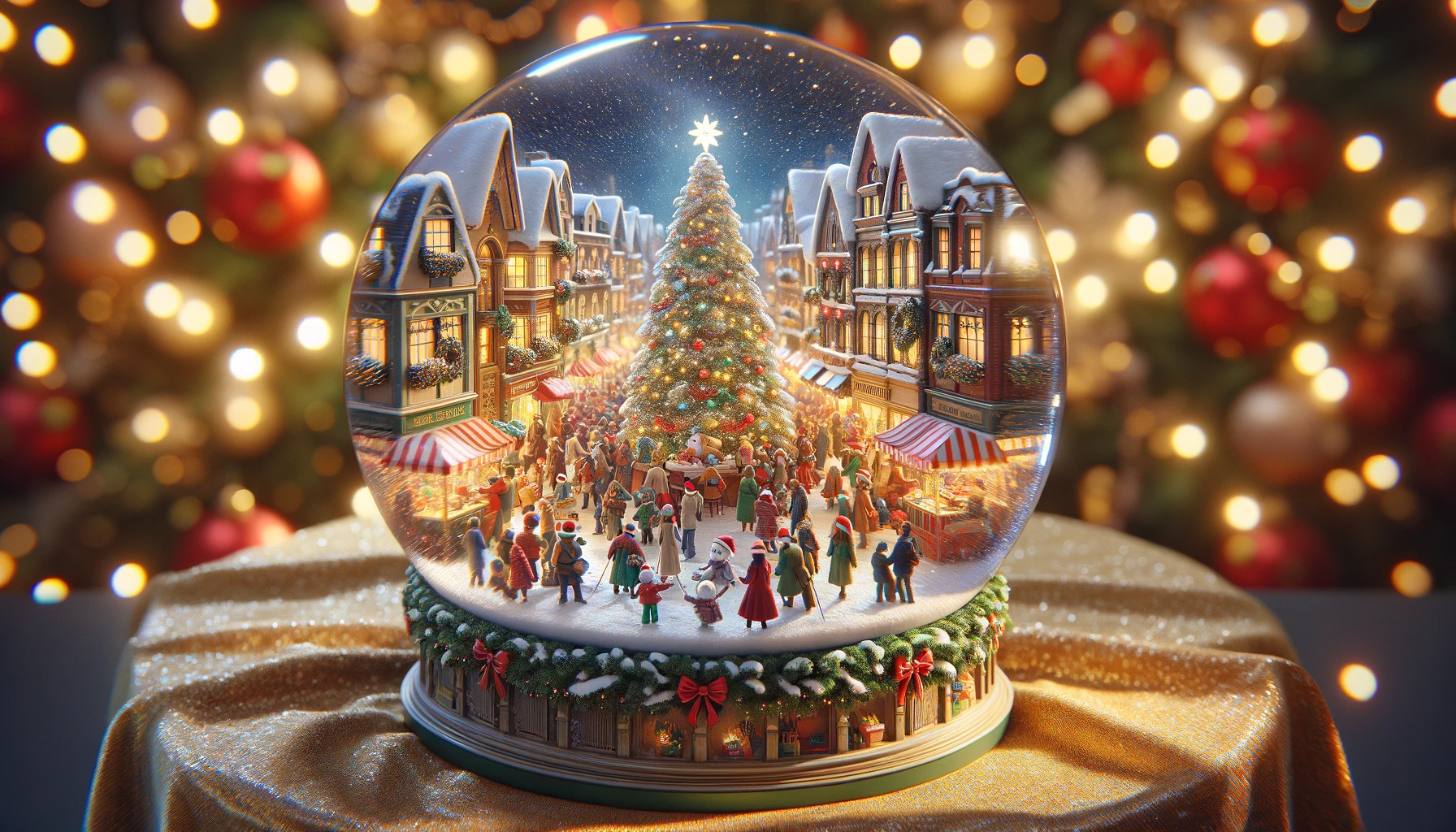 Festive Christmas Village Snow Globe