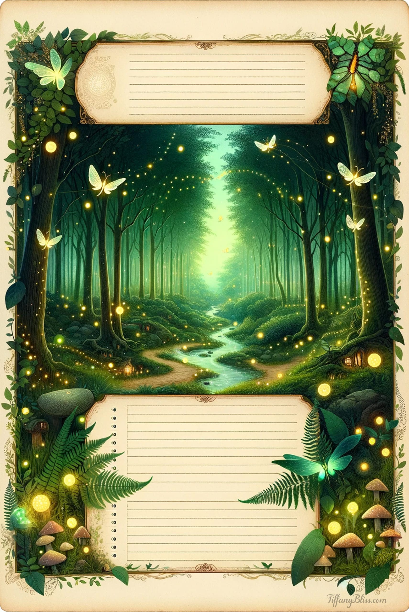 Forest Night Notepad Stationery - Ai Generated Image - FREE Download ...